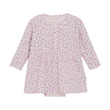 Minymo Rib Dress - Tender Touch Floral-Pumpkin Pie Kids Canada