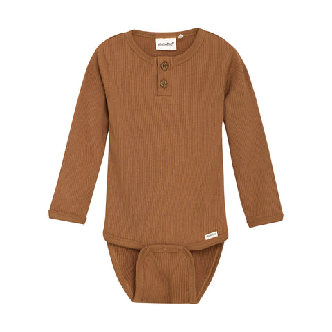 Minymo Rib Onesie - Brown Sugar-Pumpkin Pie Kids Canada