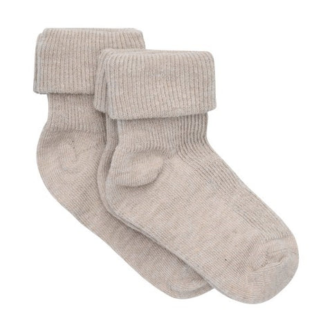 Minymo Rib Socks 2pk - Taupe-5068-225 15/18-Pumpkin Pie Kids Canada