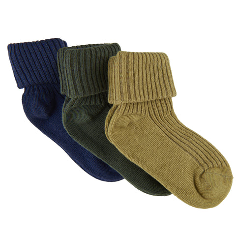Minymo Rib Socks 3pk - Agave Green-5755-902 11/14-Pumpkin Pie Kids Canada