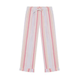 Minymo Seersucker Pants - Bright White Stripe-Pumpkin Pie Kids Canada