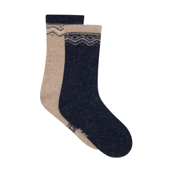 Minymo Wool Socks 2pk - Navy-6914-778 15/18-Pumpkin Pie Kids Canada
