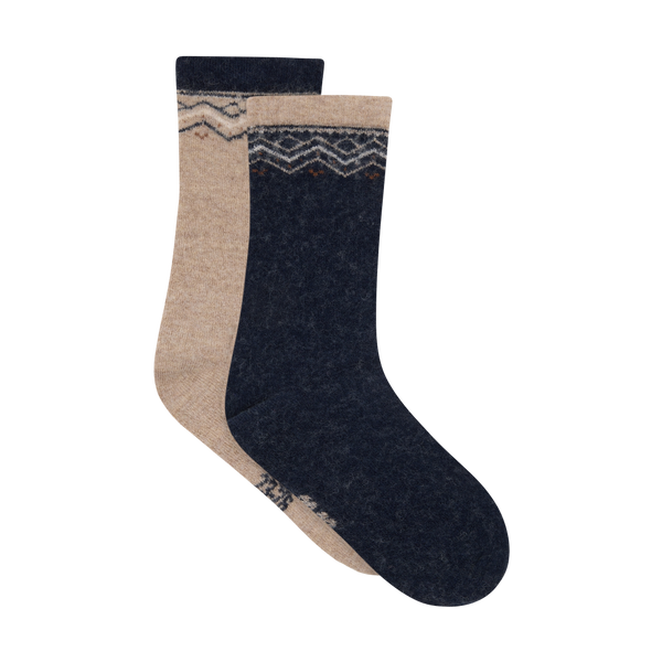 Minymo Wool Socks 2pk - Navy-6914-778 15/18-Pumpkin Pie Kids Canada