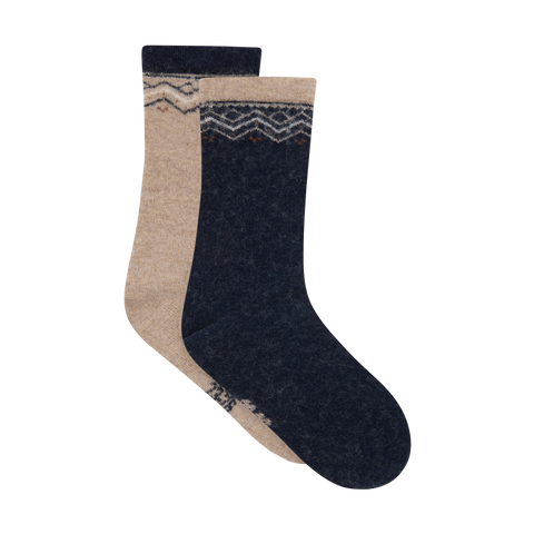 Minymo Wool Socks 2pk - Navy-6914-778 15/18-Pumpkin Pie Kids Canada