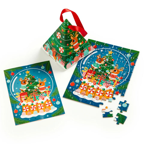 Mudpuppy Reindeer Snow Globe 48 Piece Mini Puzzle Ornament-9780735382381-Pumpkin Pie Kids Canada