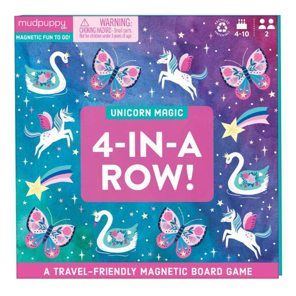 Mudpuppy Unicorn Magic 4-in-a-row Magnetic Game-9780735365087-Pumpkin Pie Kids Canada