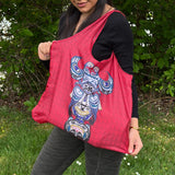 Native Northwest Foldable Shopping Bag - Totem-FBAG67-Pumpkin Pie Kids Canada