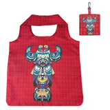 Native Northwest Foldable Shopping Bag - Totem-FBAG67-Pumpkin Pie Kids Canada