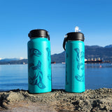 Native Northwest Wide Mouth Insulated Bottle - Raven Fin Killer Whale-Pumpkin Pie Kids Canada