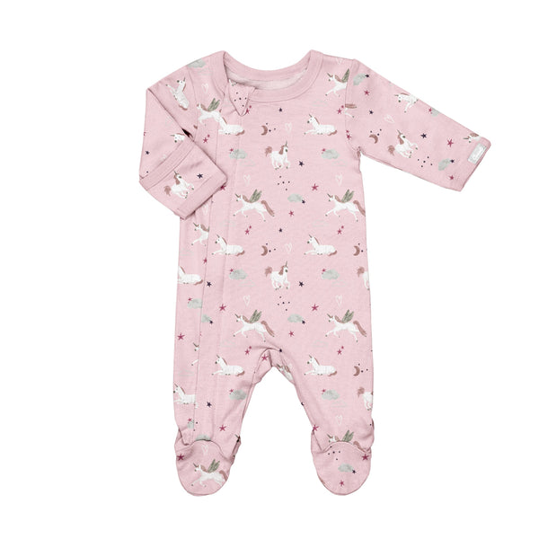 Coccoli Modal Footie - Unicorns-PZM6123-602 NB-Pumpkin Pie Kids Canada