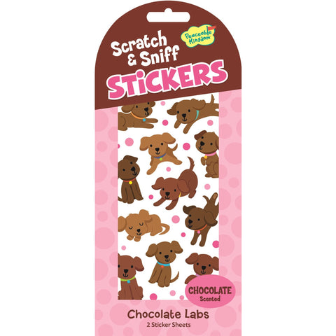 Peaceable Kingdom Stickers - Scratch & Sniff Chocolate Labs-STK185-Pumpkin Pie Kids Canada