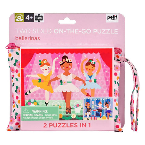 Petit Collage 2 Sided On-the-go Puzzle - Ballerinas-Pumpkin Pie Kids Canada
