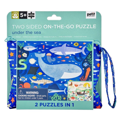 Petit Collage 2 Sided On-the-go Puzzle - Under the Sea-Pumpkin Pie Kids Canada