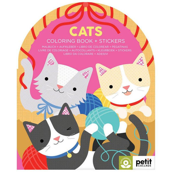 Petit Collage Cats Coloring & Stickers Book-Pumpkin Pie Kids Canada