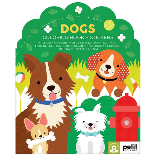 Petit Collage Dogs Coloring & Stickers Book-9781797241548-Pumpkin Pie Kids Canada