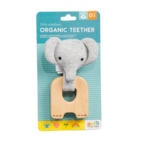 Petit Collage Little Elephant Organic Teether-Pumpkin Pie Kids Canada
