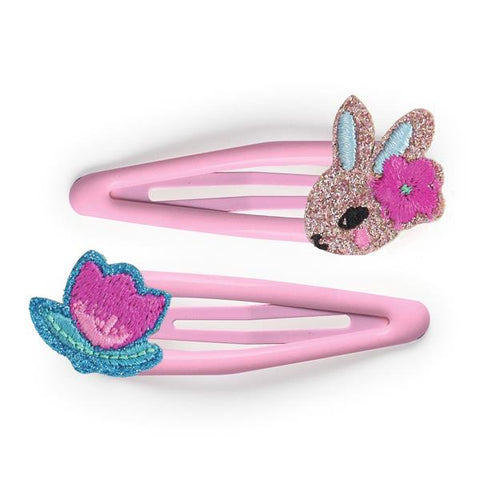 Plume Anemone Hair Clips 2pk-DD05805-Pumpkin Pie Kids Canada