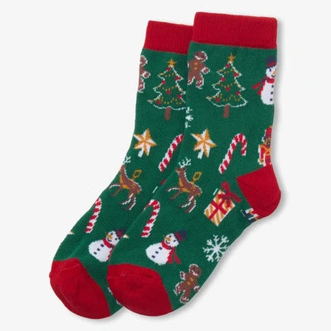 Little Blue House Crew Socks - Paper Cut Christmas-SO3PRCT003 S-Pumpkin Pie Kids Canada