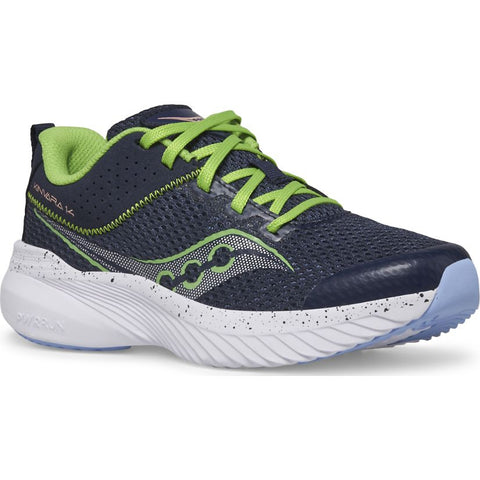 Saucony Kinvara 14 Sneaker - Navy/Green-Pumpkin Pie Kids Canada