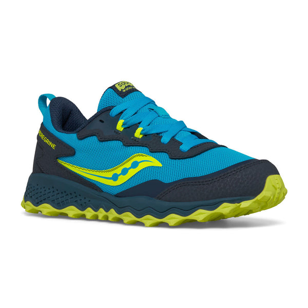 Saucony Peregrine KDZ Sneaker - Navy/Citron-SK267788 3.5 M-Pumpkin Pie Kids Canada