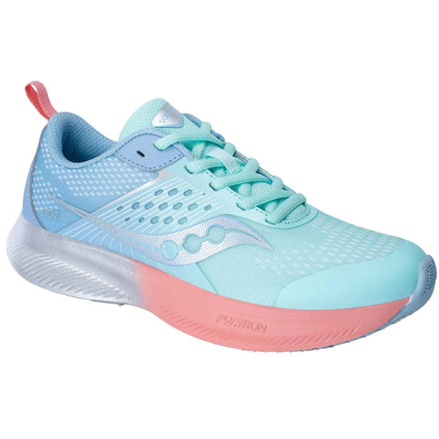 Saucony Ride KDZ Sneaker - Teal/Peri-SY126C03 2 M-Pumpkin Pie Kids Canada