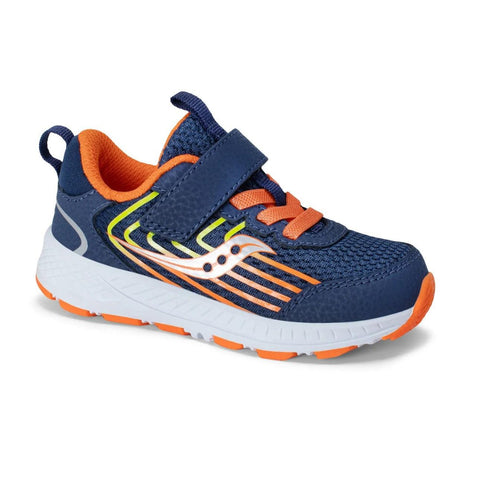 Saucony Wind 3.0 Jr Sneaker - Navy/Orange-SL126A01 6.5 M-Pumpkin Pie Kids Canada