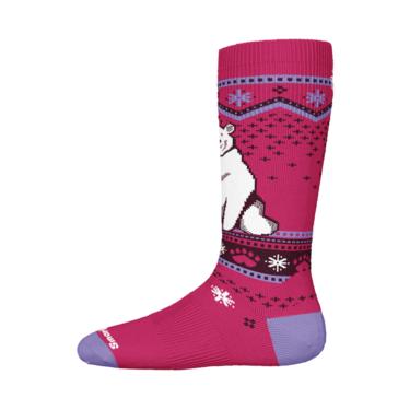 Smartwool Wintersport Polar Bear OTC Sock - Power Pink-Pumpkin Pie Kids Canada
