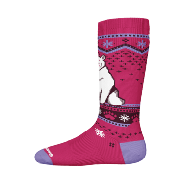 Smartwool Wintersport Polar Bear OTC Sock - Power Pink-Pumpkin Pie Kids Canada