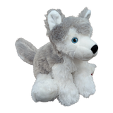 Stuffed Animal House Maplefoot Husky 12" - Grey-MF-16-Pumpkin Pie Kids Canada