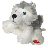 Stuffed Animal House Maplefoot Husky 12" - Grey-MF-16-Pumpkin Pie Kids Canada