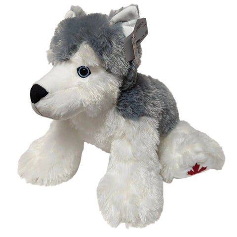 Stuffed Animal House Maplefoot Husky 20" - Grey-Pumpkin Pie Kids Canada