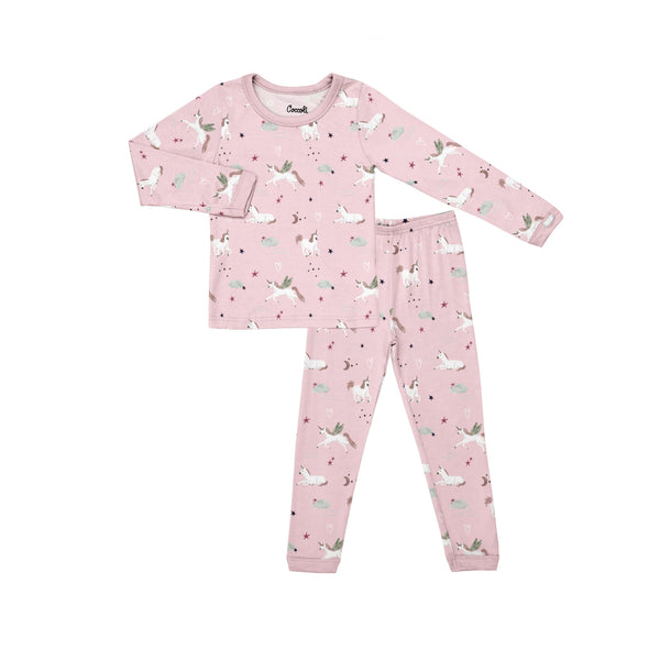 Coccoli Modal Pajama Set - Unicorns-TLM6123-602 2-Pumpkin Pie Kids Canada
