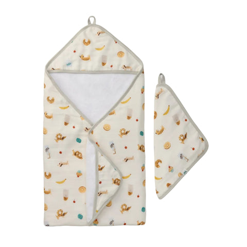 Loulou Lollipop Hooded Towel Set - French Breakfast-Pumpkin Pie Kids Canada