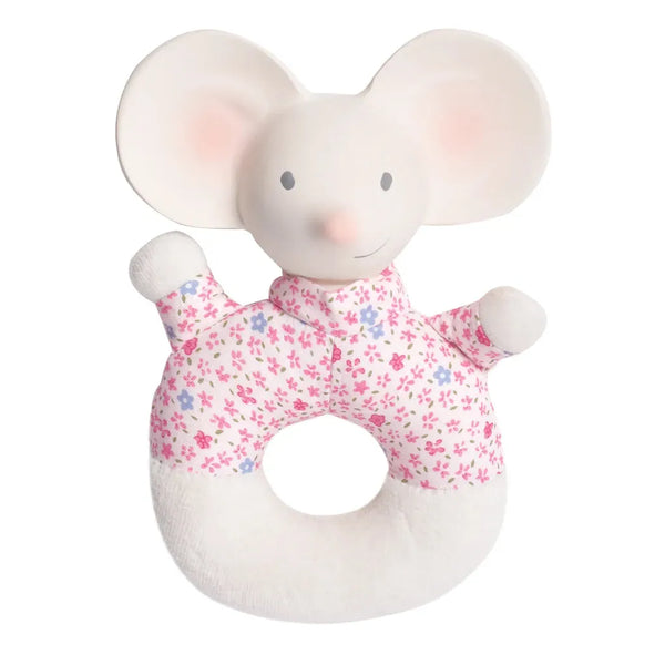 Tikiri Meiya the Mouse Soft Rattle-TK77144-Pumpkin Pie Kids Canada