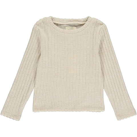 Vignette Nikki Ribbed Top - Tan-Pumpkin Pie Kids Canada