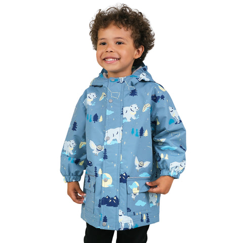 Jan & Jul Cozy-Dry Rain Jacket - Wolf and Bear-Pumpkin Pie Kids Canada