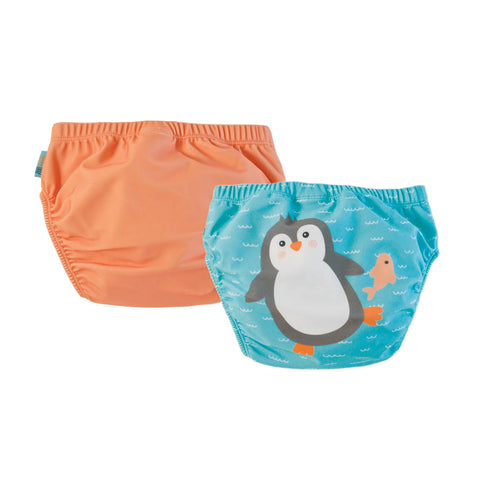 Zoocchini Swim Diaper Set - Penguin-ZOO1286 6-12M-Pumpkin Pie Kids Canada