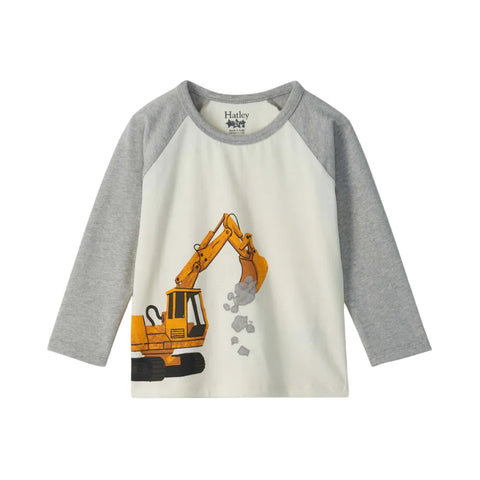 Hatley Raglan Sleeve Tee - Digger-Pumpkin Pie Kids Canada