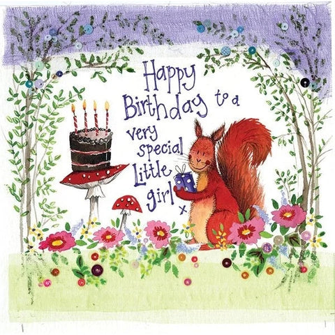 Alex Clark Little Girl Woodland Birthday Card-5199-S213-Pumpkin Pie Kids Canada