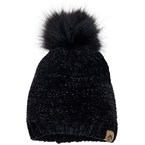 Calikids Chenille Knit Hat - Black-Pumpkin Pie Kids Canada