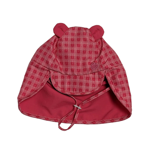 Calikids UV Flap Hat - Hot Pink Checker Print-S2312-HPK XS-Pumpkin Pie Kids Canada