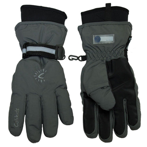 Calikids Waterproof Neoprene Cuff Gloves - Charcoal Grey-Pumpkin Pie Kids Canada