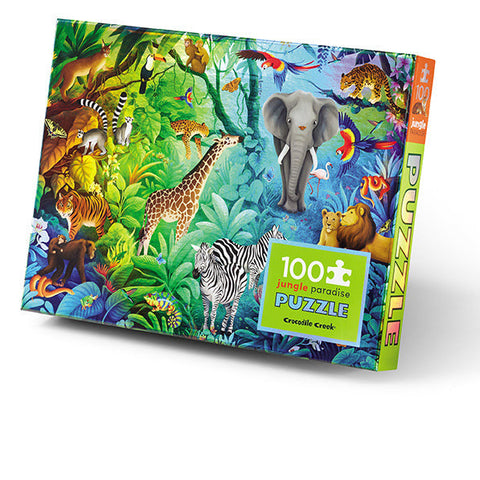 Crocodile Creek 100pc Holographic Puzzle - Jungle Paradise-Pumpkin Pie Kids Canada