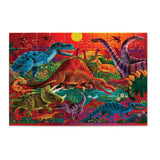 Crocodile Creek Foil Puzzle 60pc - Dazzling Dinosaurs-79052-Pumpkin Pie Kids Canada
