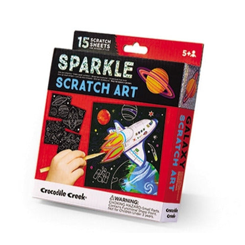 Crocodile Creek Sparkle Scratch Art - Space Explorer-75351-Pumpkin Pie Kids Canada