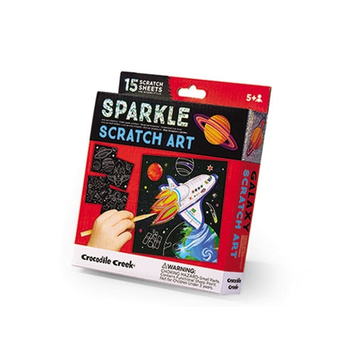 Crocodile Creek Sparkle Scratch Art - Space Explorer-75351-Pumpkin Pie Kids Canada