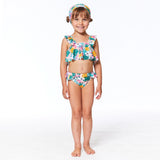 Deux Par Deux 2pc Swimsuit - Pineapple & Flowers-Pumpkin Pie Kids Canada