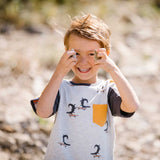 Deux Par Deux Jersey Top - Light Grey-Pumpkin Pie Kids Canada