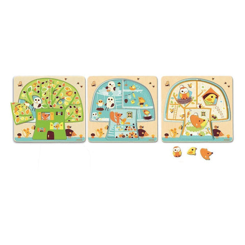 Djeco 3 Layer Puzzle Chez-nut 12pc-Pumpkin Pie Kids Canada