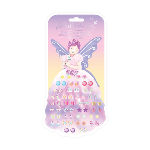Great Pretenders Butterfly Fairy Triana Sticker Earings-87514-Pumpkin Pie Kids Canada